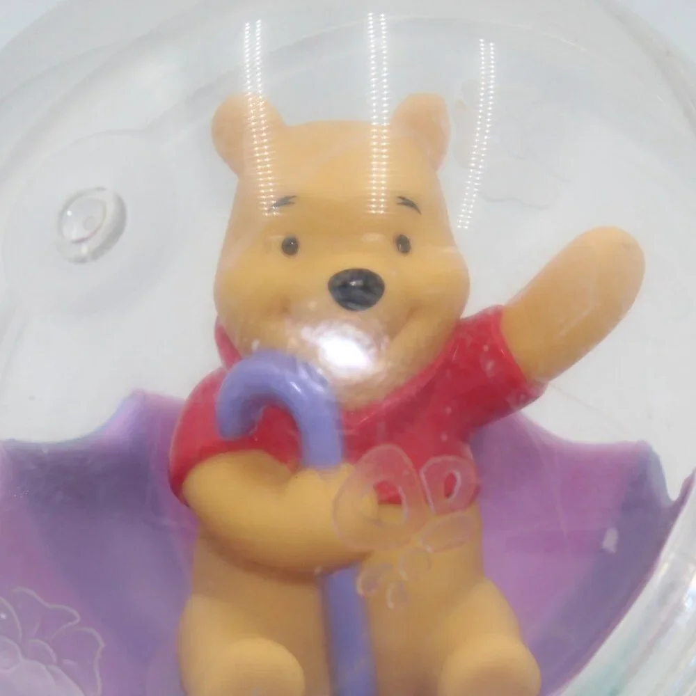 Vtg RARE Disney Plastic Rattling Rolling Winnie The Pooh Clear Ball Sensory Toy